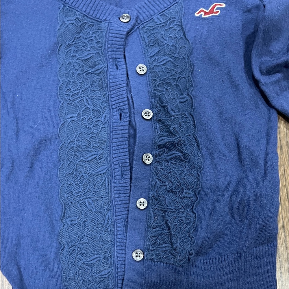 Hollister Navy Cardigan Sweater - Picture 3 of 4